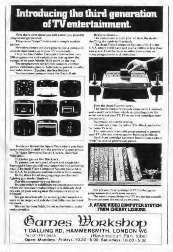 Games Workshop Atari WD10 Dec Jan 1978 1979