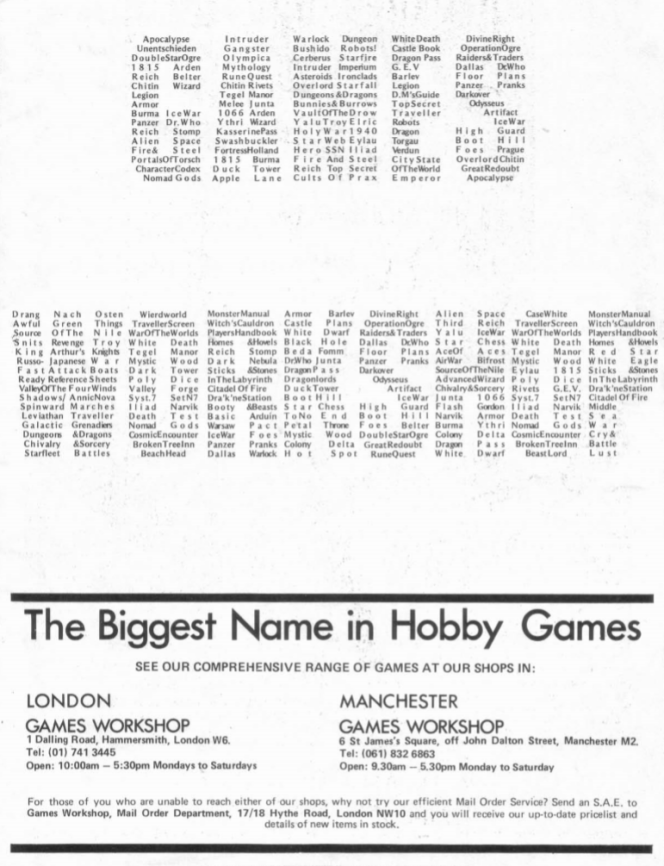 Games Workshop WD22 Dec Jan 1980 1981