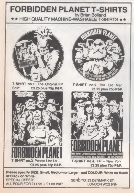 03 Forbidden Planet Tshirts SB37 1981